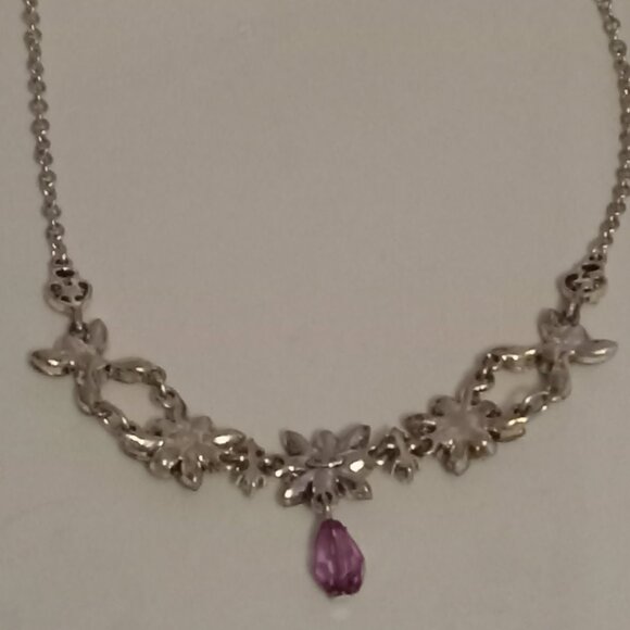 Vintage purple rhintestone/crystal(?) necklace in great condition - Picture 3 of 3
